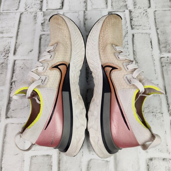 Nike React Infinity Run Men's Sz 8 Platinum Tint Pink Blast Flyknit Running Shoe - Picture 7 of 10